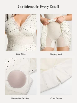 Lace Trim Sculpting Fit & Flare Mini Dress