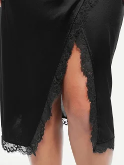 Lace Trim Sculpting Floral-Print Midi Dress