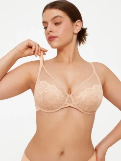 Lightweight Underwire Minimizer Lace Mesh Bra