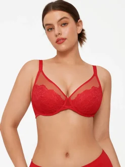 Lightweight Underwire Minimizer Lace Mesh Bra