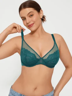 Lightweight Underwire Minimizer Lace Mesh Bra