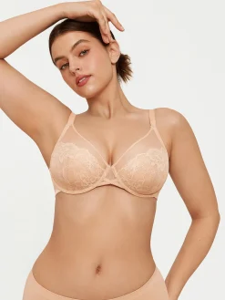 Lightweight Underwire Minimizer Lace Mesh Bra
