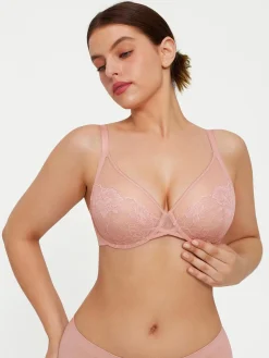 Lightweight Underwire Minimizer Lace Mesh Bra