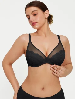 Lightweight Underwire Minimizer Lace Mesh Bra
