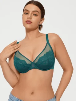 Lightweight Underwire Minimizer Lace Mesh Bra