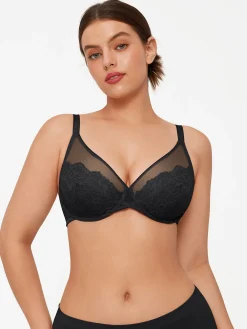 Lightweight Underwire Minimizer Lace Mesh Bra