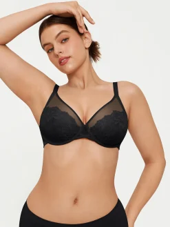 Lightweight Underwire Minimizer Lace Mesh Bra