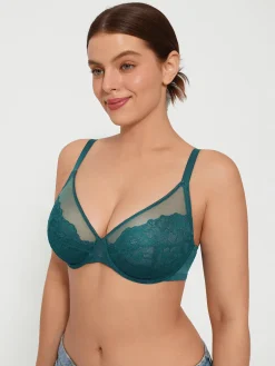 Lightweight Underwire Minimizer Lace Mesh Bra