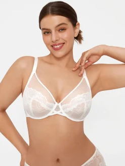 Lightweight Underwire Minimizer Lace Mesh Bra