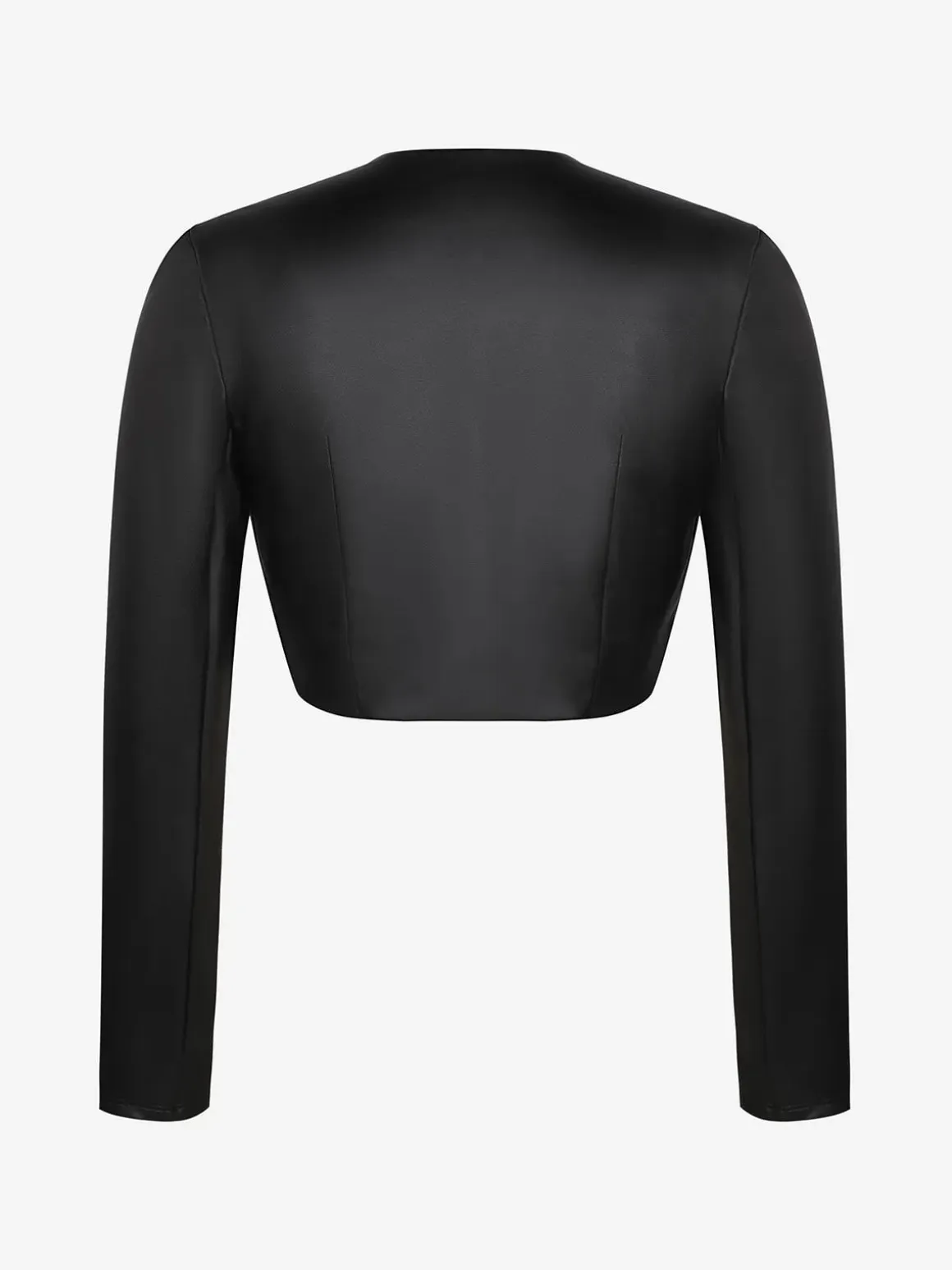 Long Sleeve Faux Leather Bolero Jacket