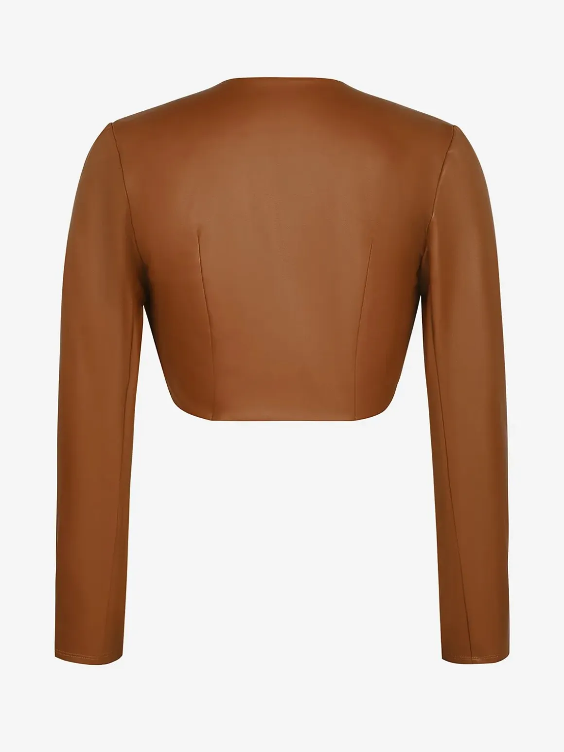 Long Sleeve Faux Leather Bolero Jacket