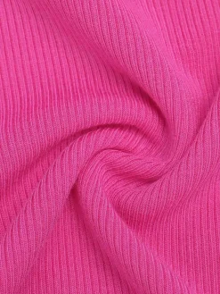 Long-Sleeve Rib Modal Off-the-Shoulder Slimming Crop Top