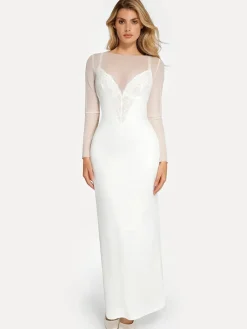 Long Sleeve Sheer Mesh Maxi Cover-Up