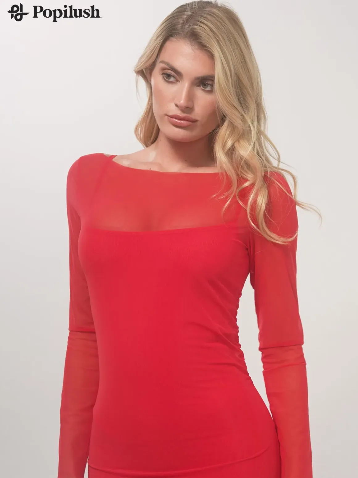 Long Sleeve Sheer Mesh Maxi Cover-Up
