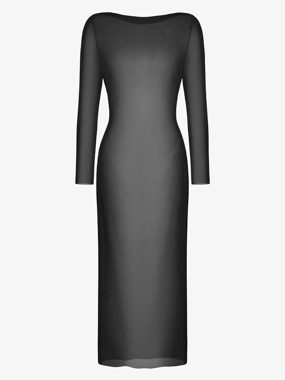 Long Sleeve Sheer Mesh Maxi Cover-Up