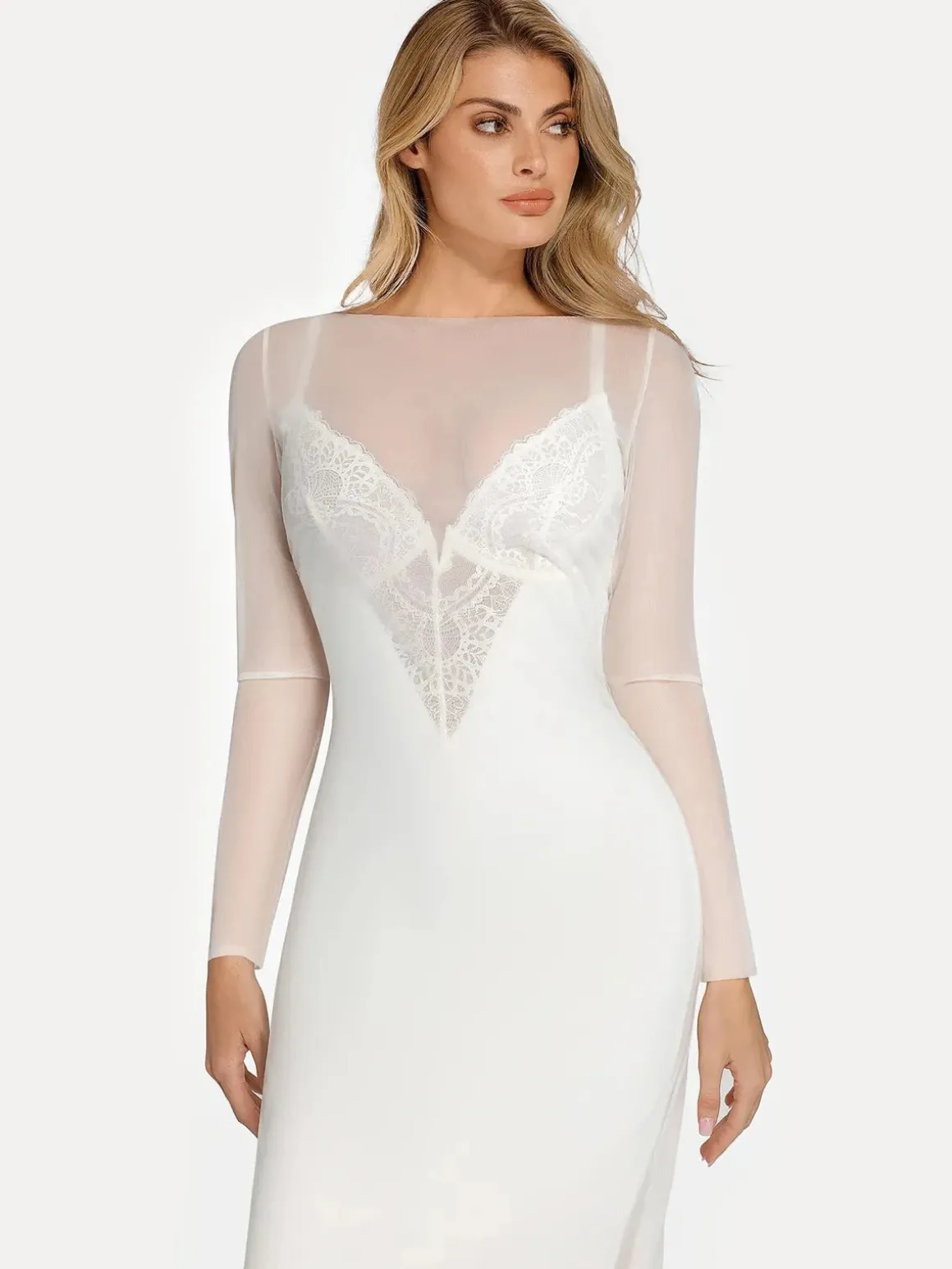 Long Sleeve Sheer Mesh Maxi Cover-Up
