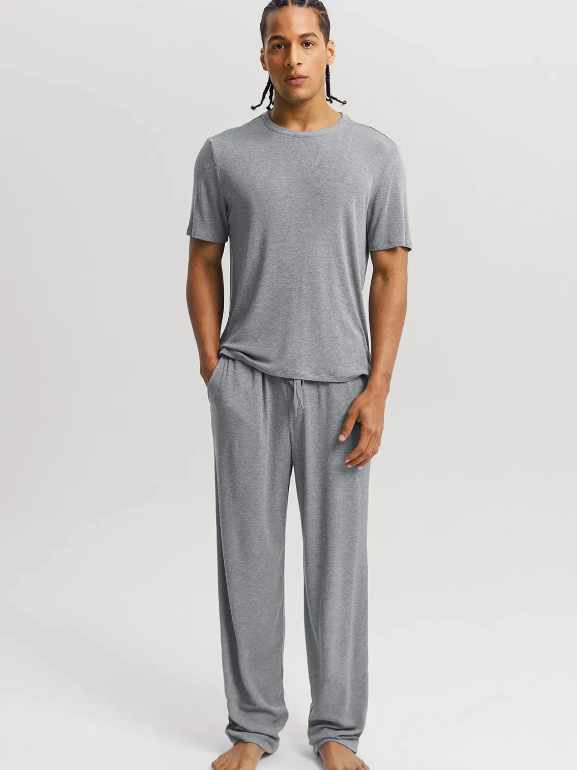 Men's Modal Short Sleeve & Pant PJ Set
