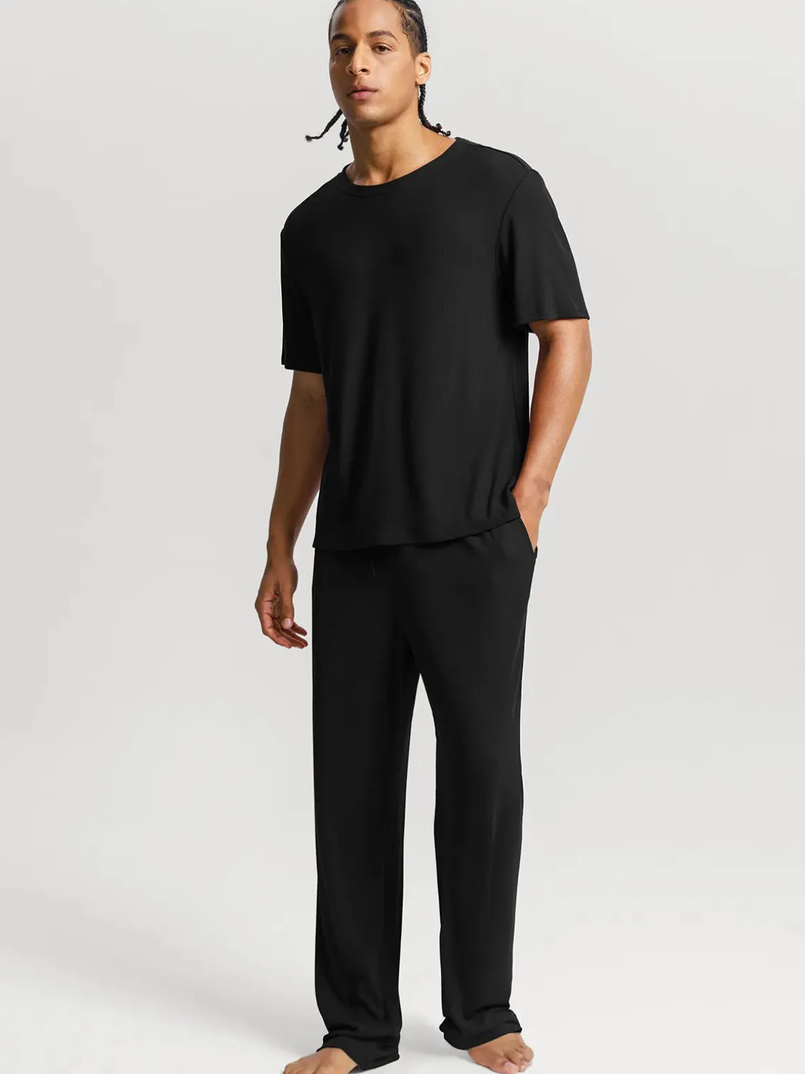 Men's Modal Short Sleeve & Pant PJ Set