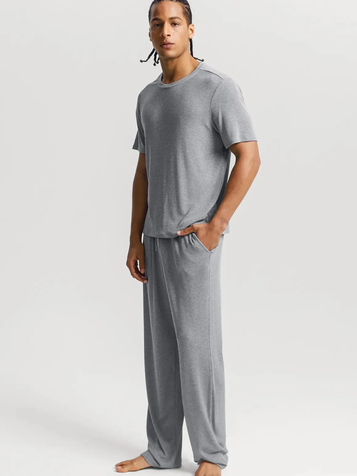 Men's Modal Short Sleeve & Pant PJ Set
