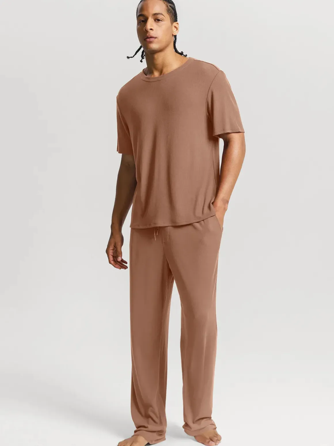 Men's Modal Short Sleeve & Pant PJ Set