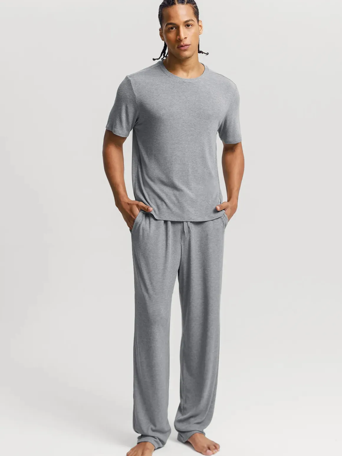 Men's Modal Short Sleeve & Pant PJ Set