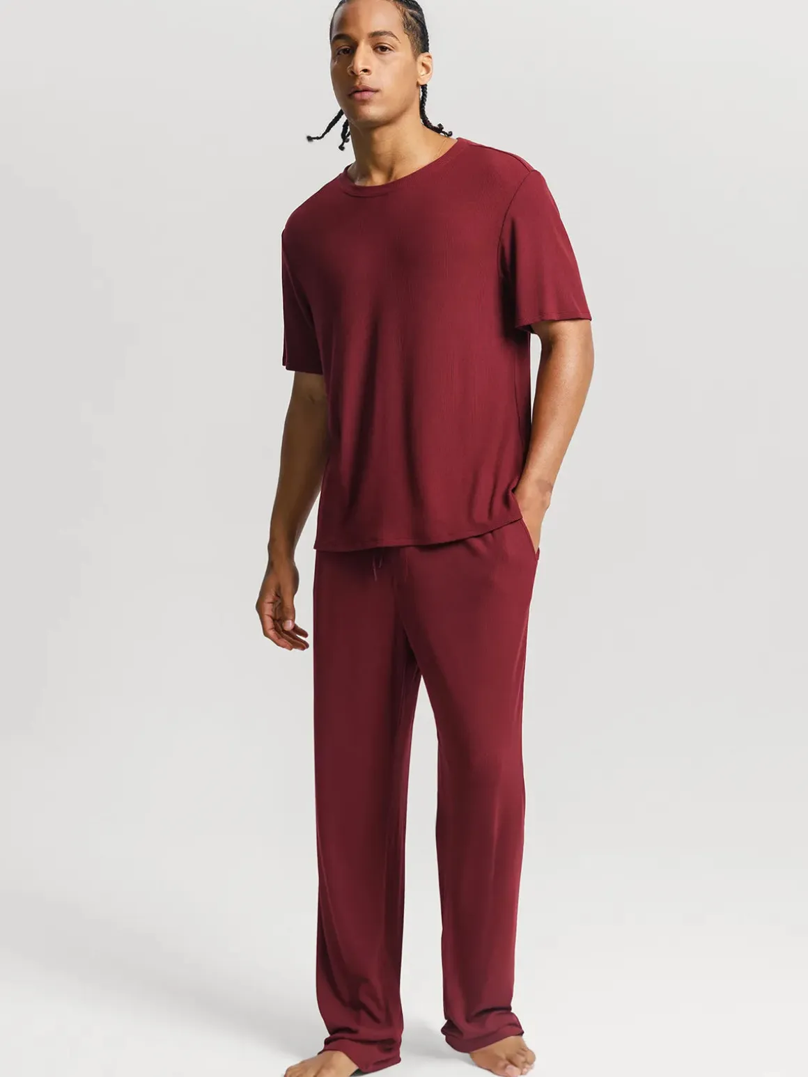 Men's Modal Short Sleeve & Pant PJ Set
