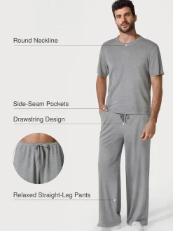 Men's Modal Short Sleeve & Pant PJ Set