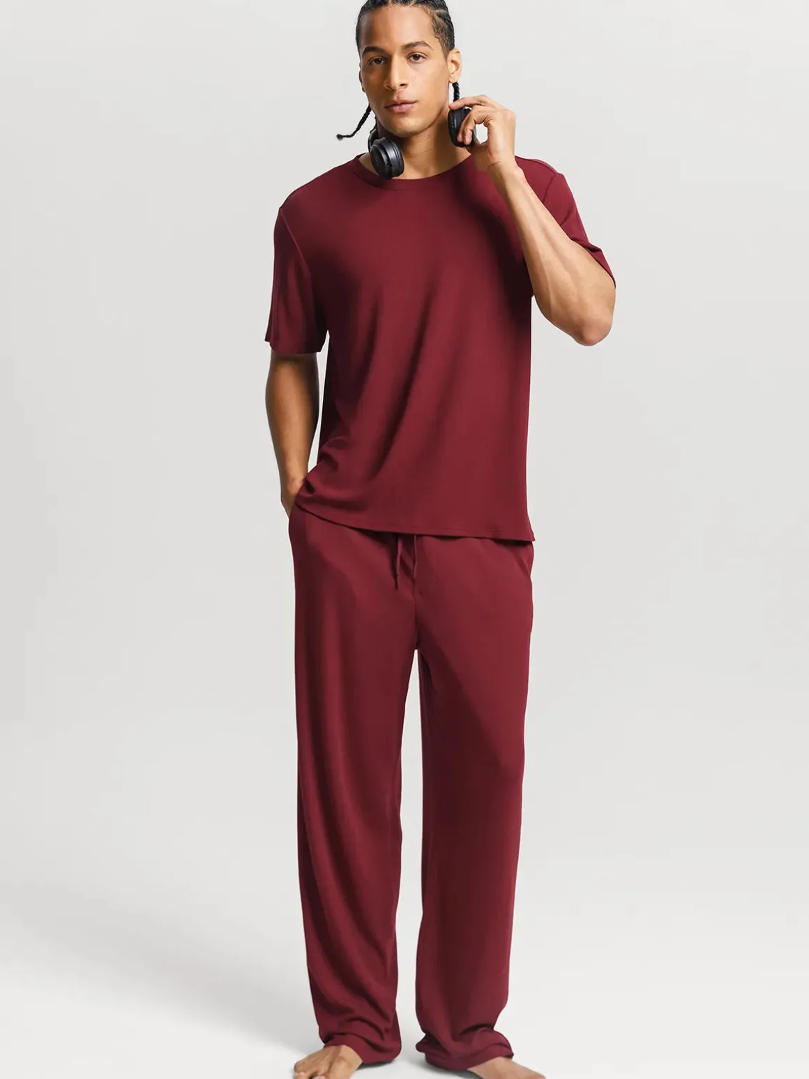 Men's Modal Short Sleeve & Pant PJ Set