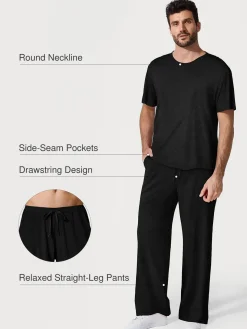 Men's Modal Short Sleeve & Pant PJ Set
