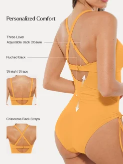 Mesh Inset Tie-Side Sculpting One-Piece Swimsuit