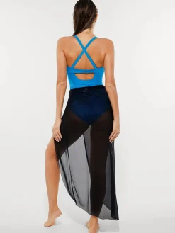 Mesh Inset Tie-Side Sculpting One-Piece Swimsuit