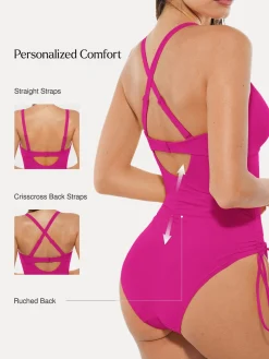 Mesh Inset Tie-Side Sculpting One-Piece Swimsuit
