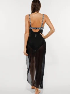 Mesh Inset Tie-Side Sculpting One-Piece Swimsuit
