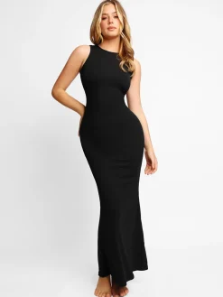 No Shaper Modal Sleeveless Crew Neck Maxi Lounge Dress