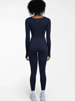 Popilush Ribbed U Neck Built-in Bra Tummy Control Jumpsuit