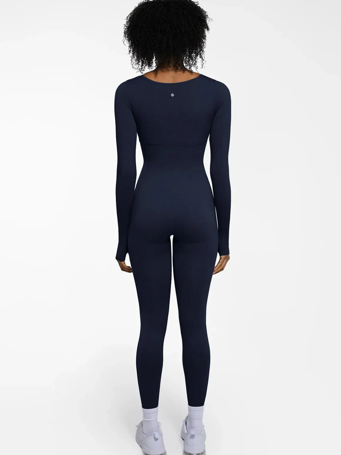Popilush Ribbed U Neck Built-in Bra Tummy Control Jumpsuit