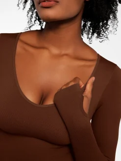 Popilush Ribbed U Neck Built-in Bra Tummy Control Jumpsuit