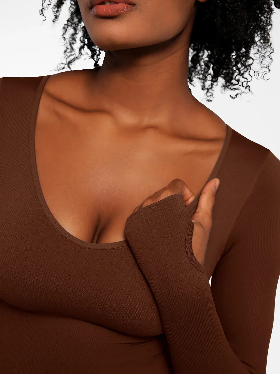 Popilush Ribbed U Neck Built-in Bra Tummy Control Jumpsuit