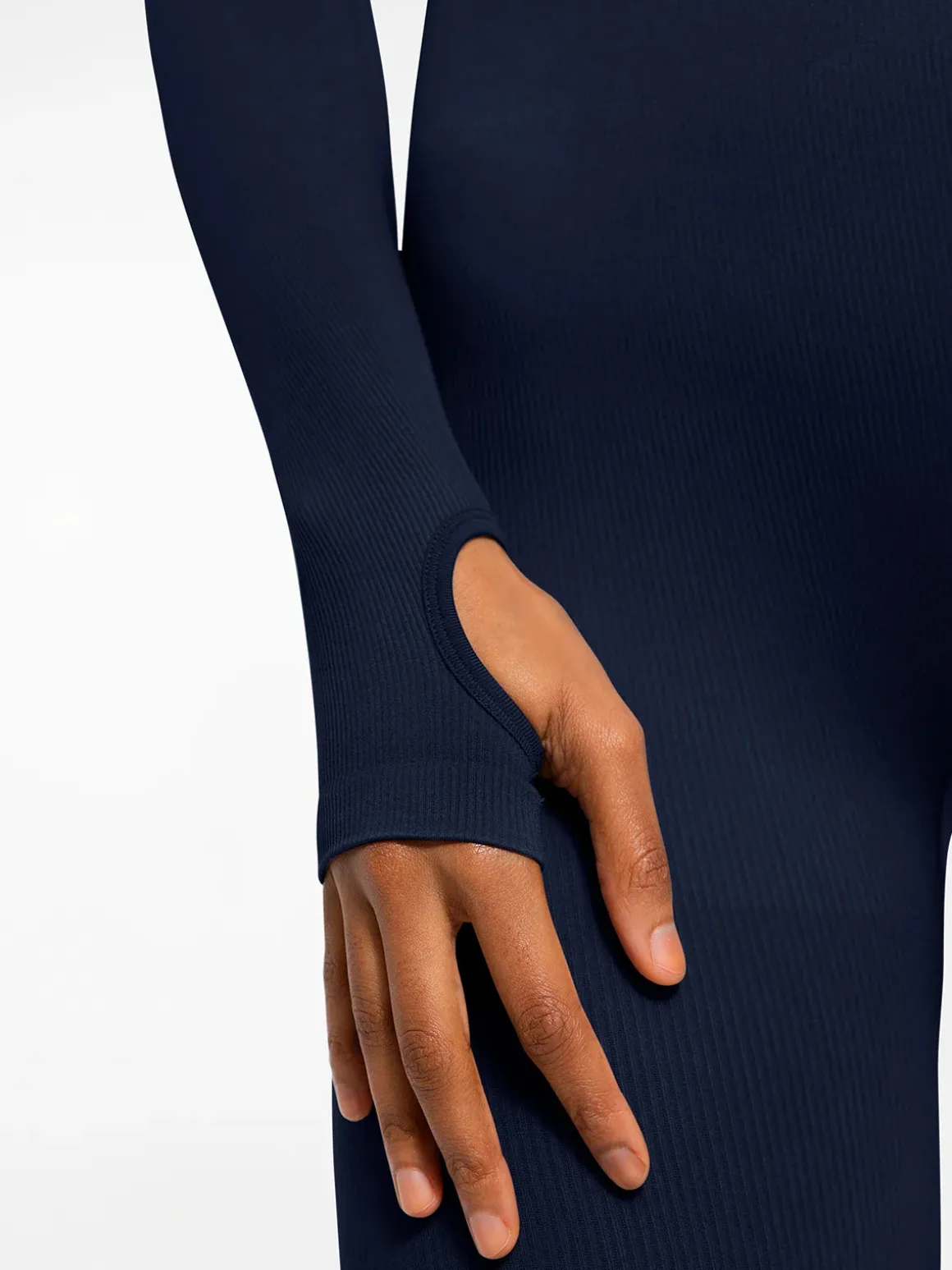 Popilush Ribbed U Neck Built-in Bra Tummy Control Jumpsuit