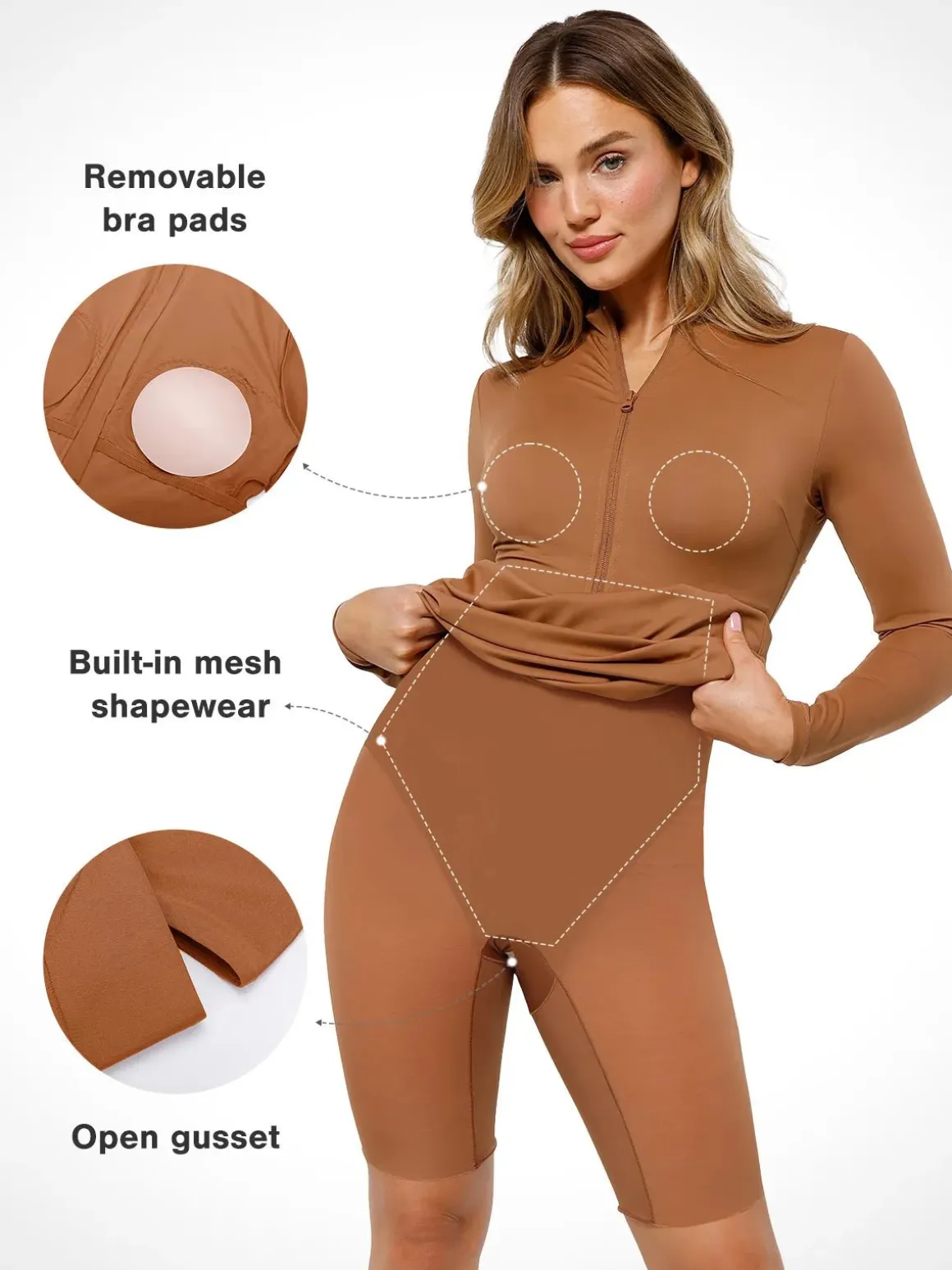 Redtag Thermal Shapewear Long Sleeve Mock Neck Midi Dress