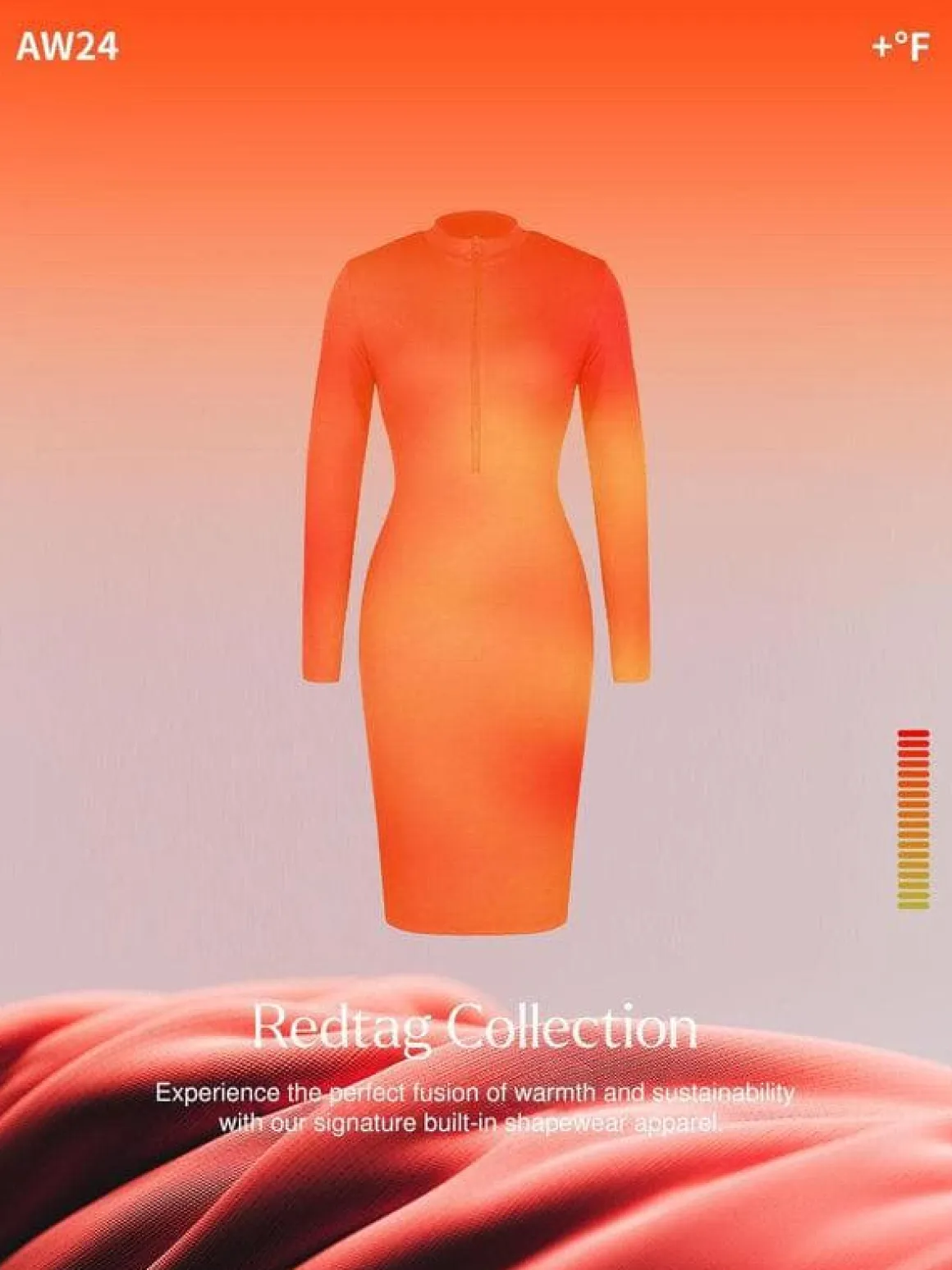 Redtag Thermal Shapewear Long Sleeve Mock Neck Midi Dress