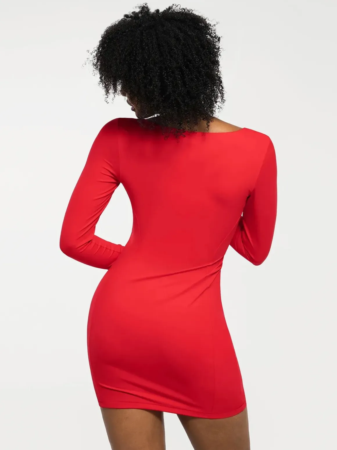 Redtag Thermal Shapewear Long Sleeve Sweetheart Mini Dress