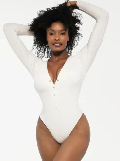 Redtag Thermal Shapewear Long Sleeve Tummy Control Bodysuit