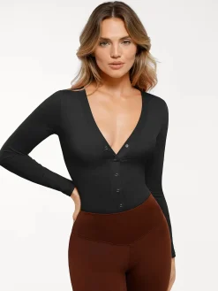 Redtag Thermal Shapewear Long Sleeve Tummy Control Bodysuit