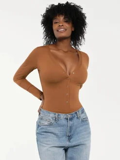 Redtag Thermal Shapewear Long Sleeve Tummy Control Bodysuit
