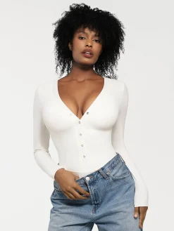 Redtag Thermal Shapewear Long Sleeve Tummy Control Bodysuit