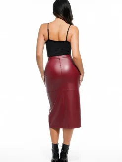 Sculpted Faux Leather Contour Skirt