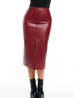 Sculpted Faux Leather Contour Skirt