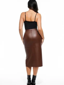 Sculpted Faux Leather Contour Skirt