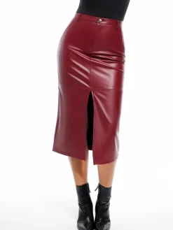 Sculpted Faux Leather Contour Skirt